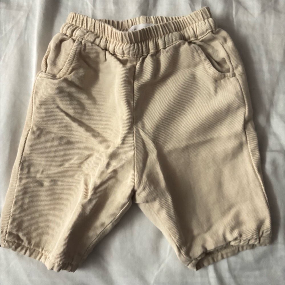 Zara Cream Jeans Relaxed Fit Elastic Waist
